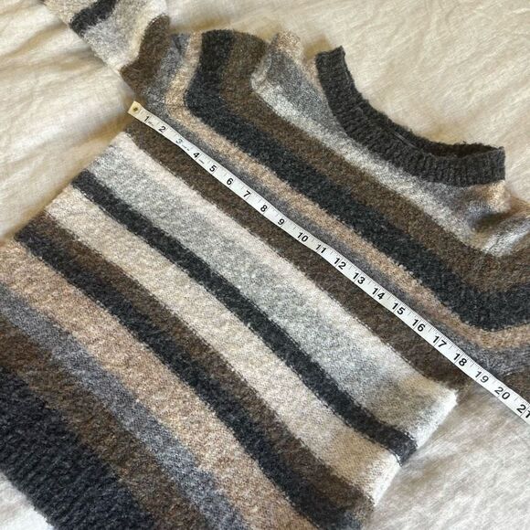 Sonoma sweaters | boucle striped sweater in coastal neutrals fuzzy cozy petite m - Picture 7 of 13